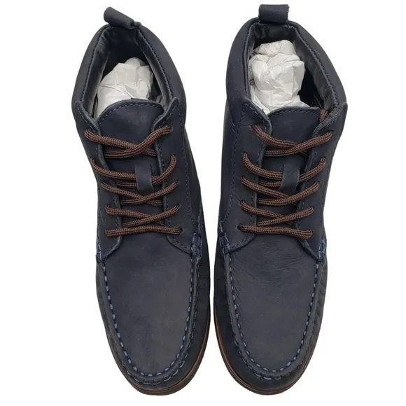 Marc Joseph | NIB Gramercy Navy Nubuck Leather Preppy High Top Booties Boy's 1