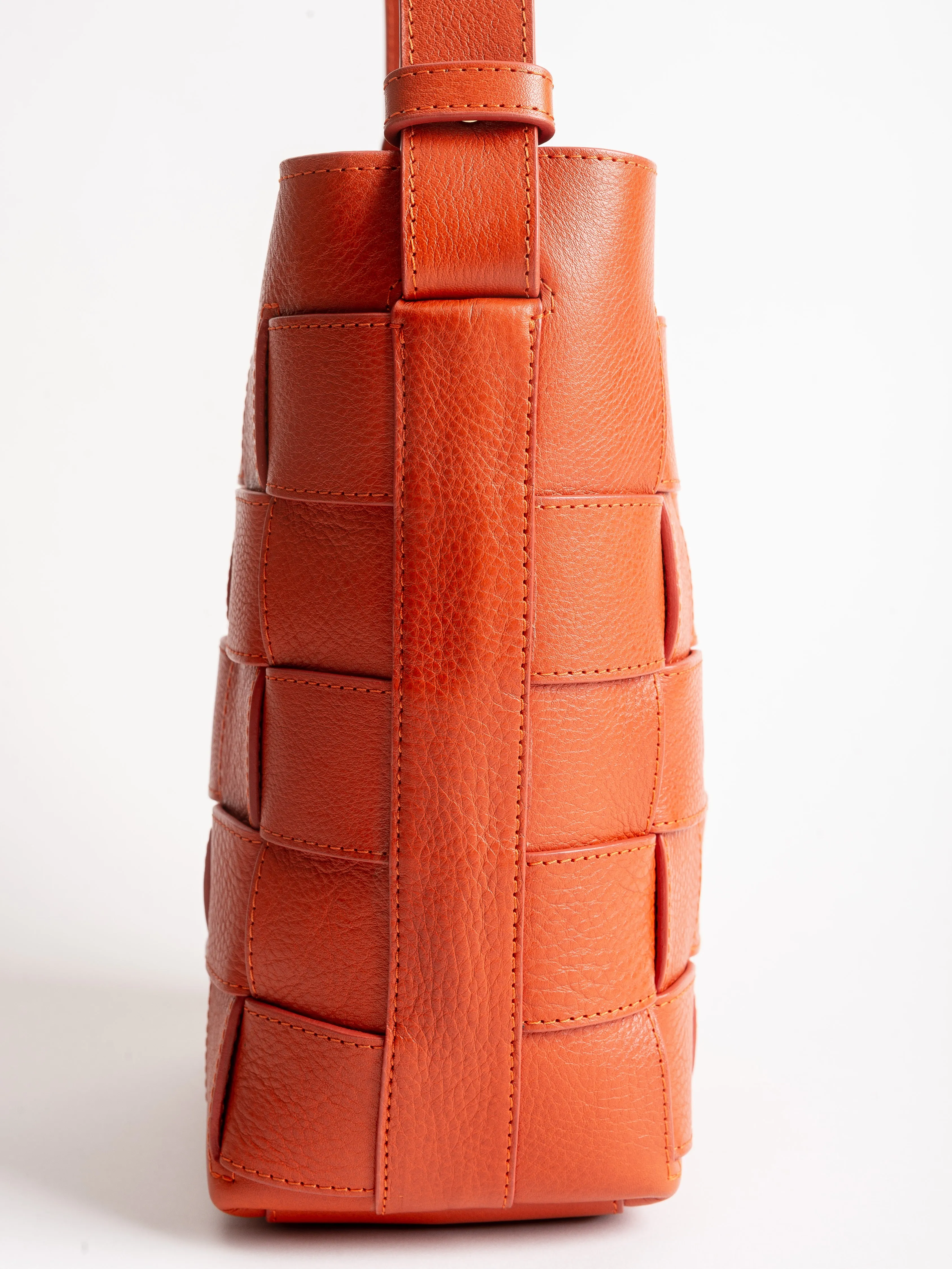 mini woven bucket - orange