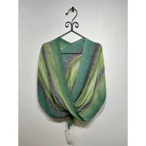 Mobius Shawl #6 Rayon Greens/Lavender