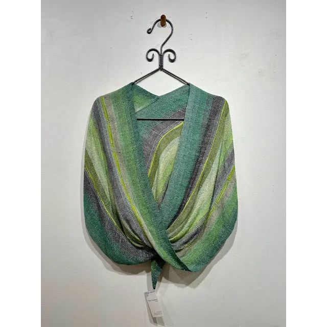 Mobius Shawl #6 Rayon Greens/Lavender