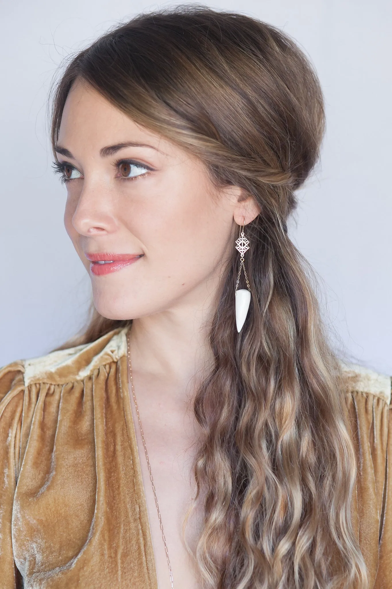 Navajo Elk Tip Earrings