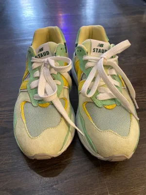 New Balance X STAUD Green and Yellow Suede Sneaker