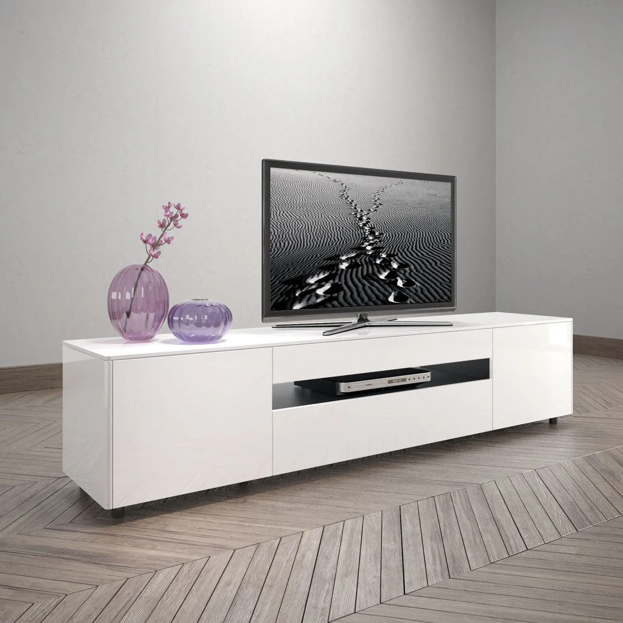 Newtown Entertainment Unit 2200 - High Gloss White