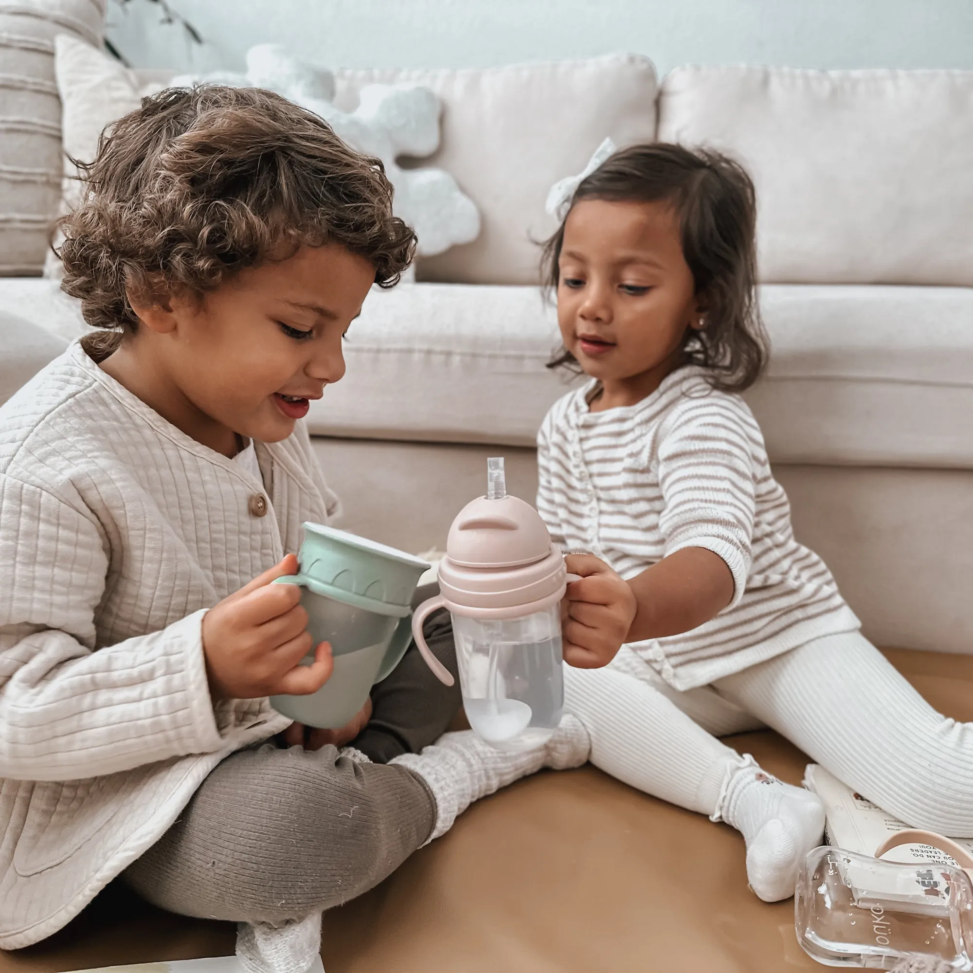 noüka Non-Spill Weighted Straw Cup  9 oz - Soft Blush (Min. of 2 PK, Multiples of 2 PK)