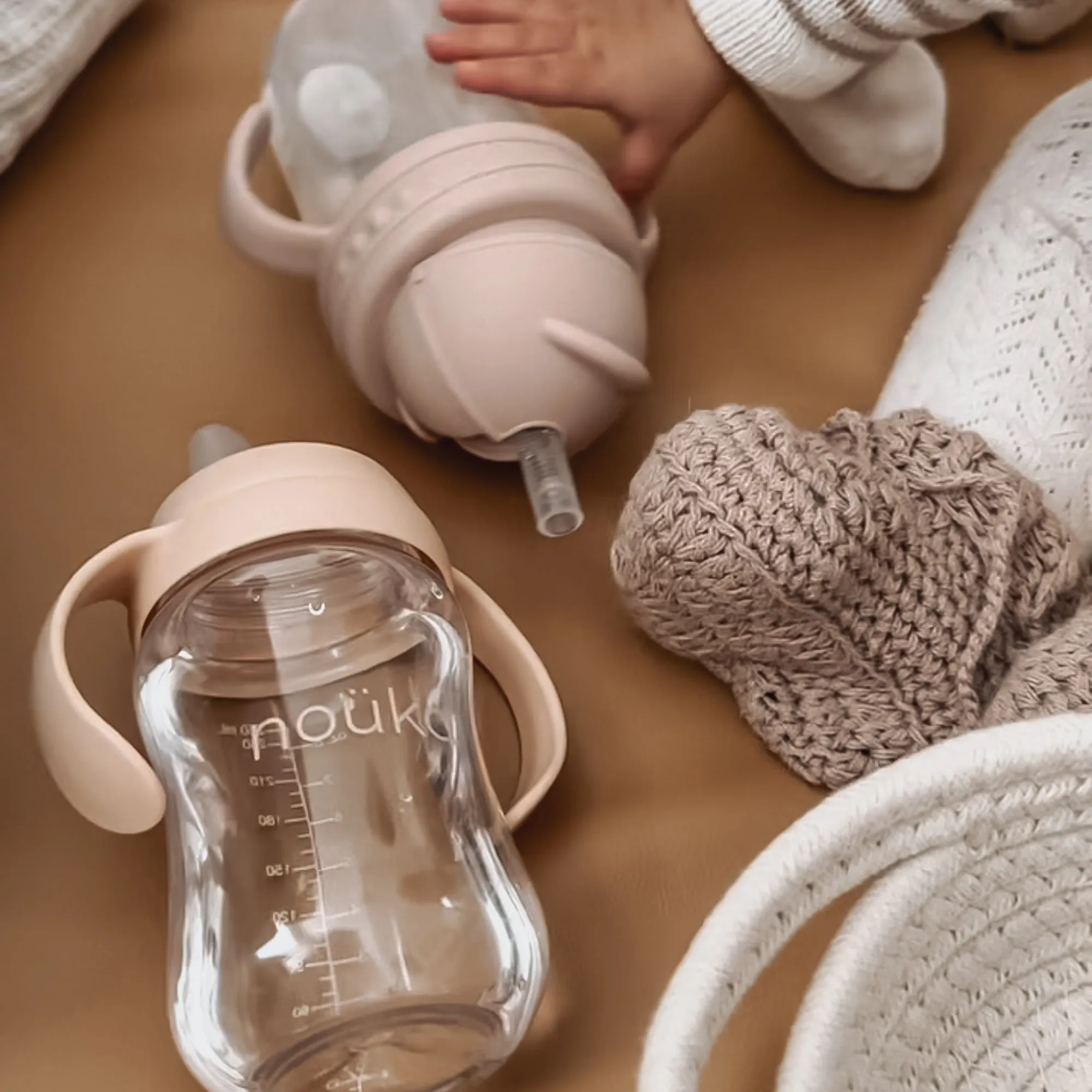 noüka Non-Spill Weighted Straw Cup  9 oz - Soft Blush (Min. of 2 PK, Multiples of 2 PK)