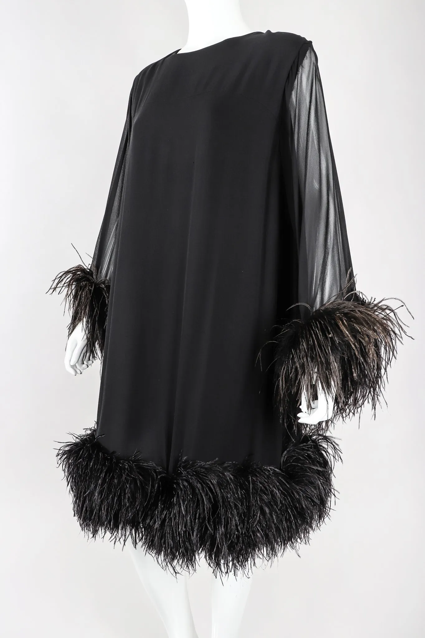 Ostrich Feather Trapeze Dress
