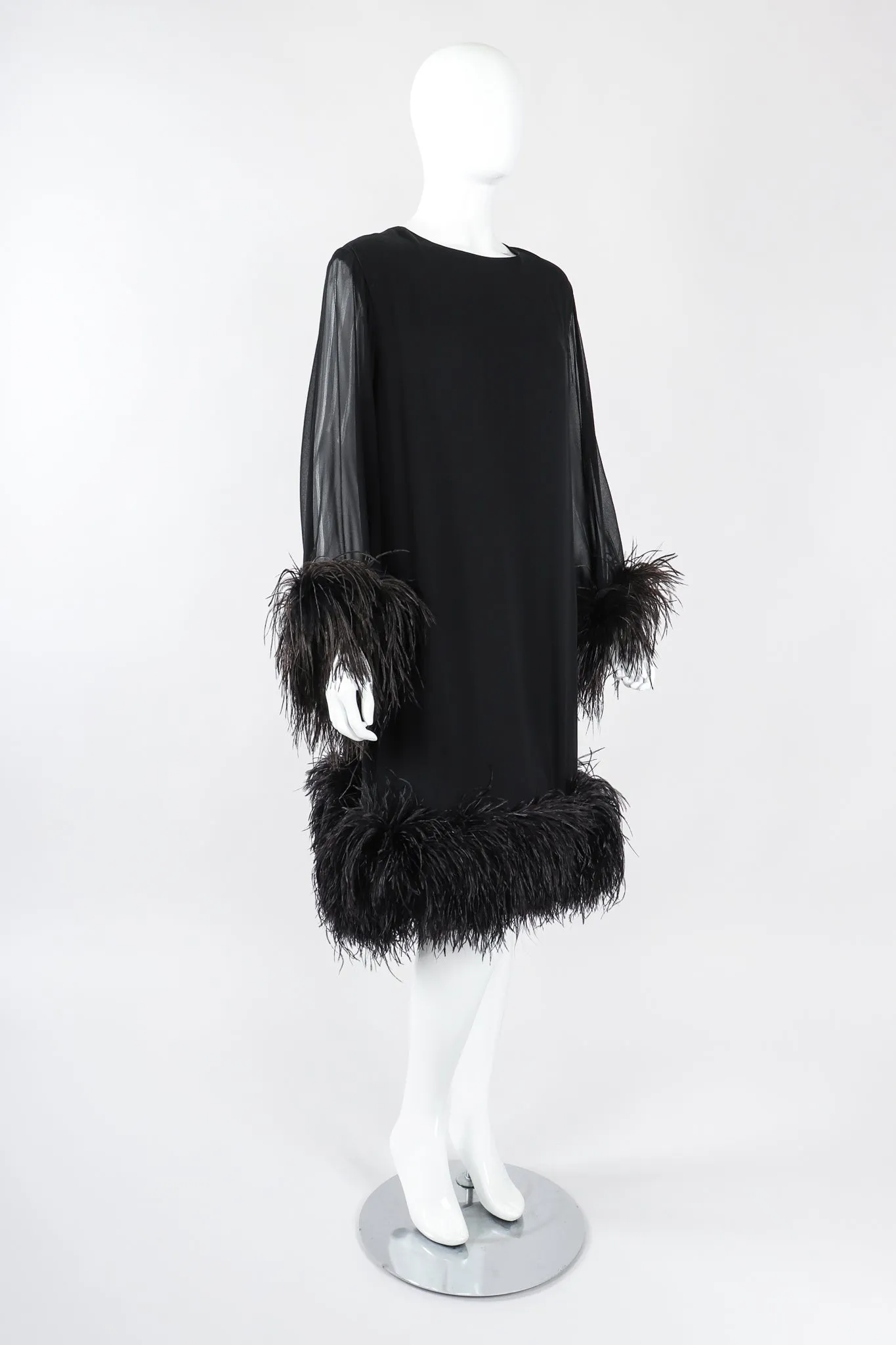 Ostrich Feather Trapeze Dress