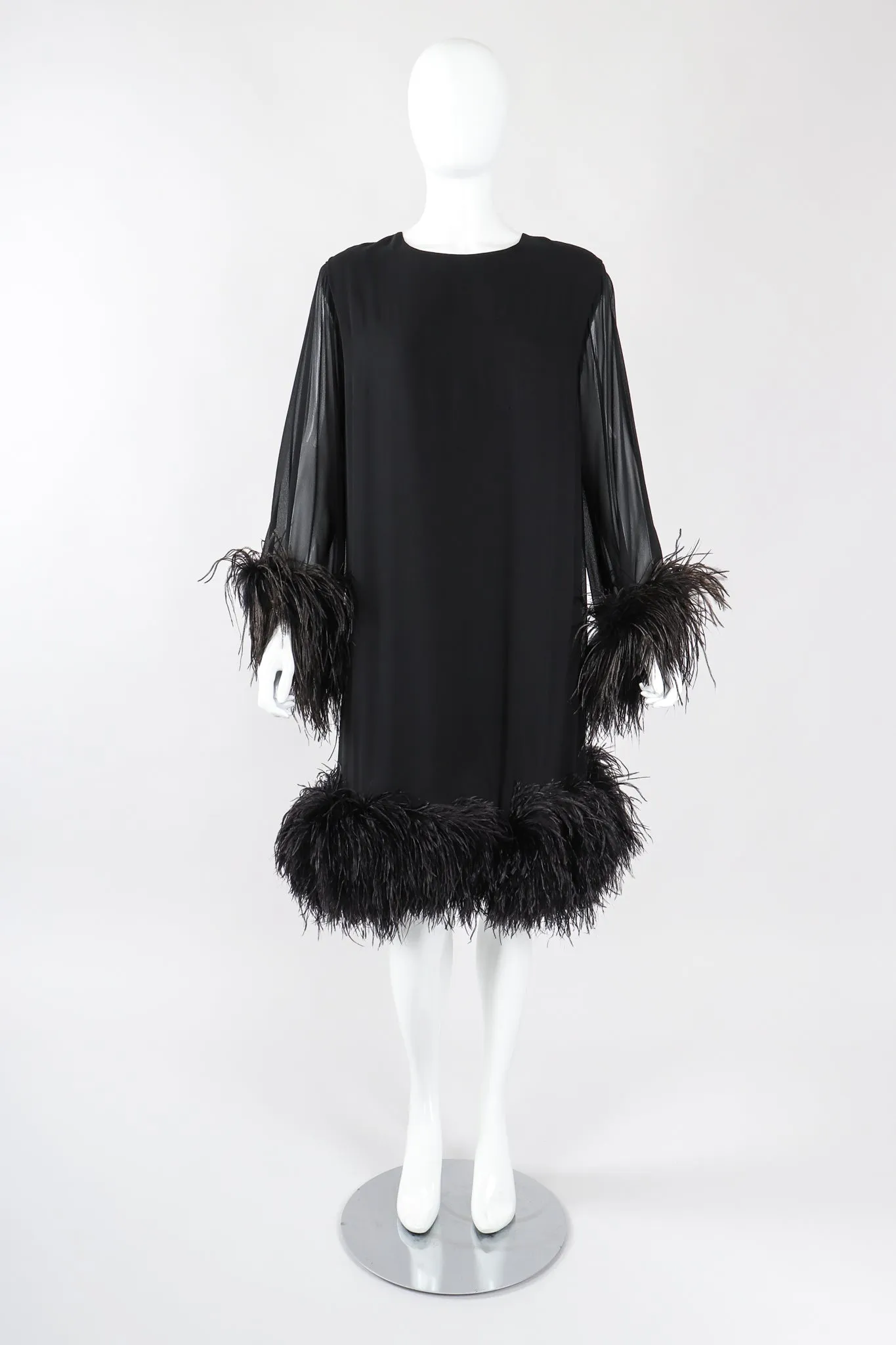 Ostrich Feather Trapeze Dress