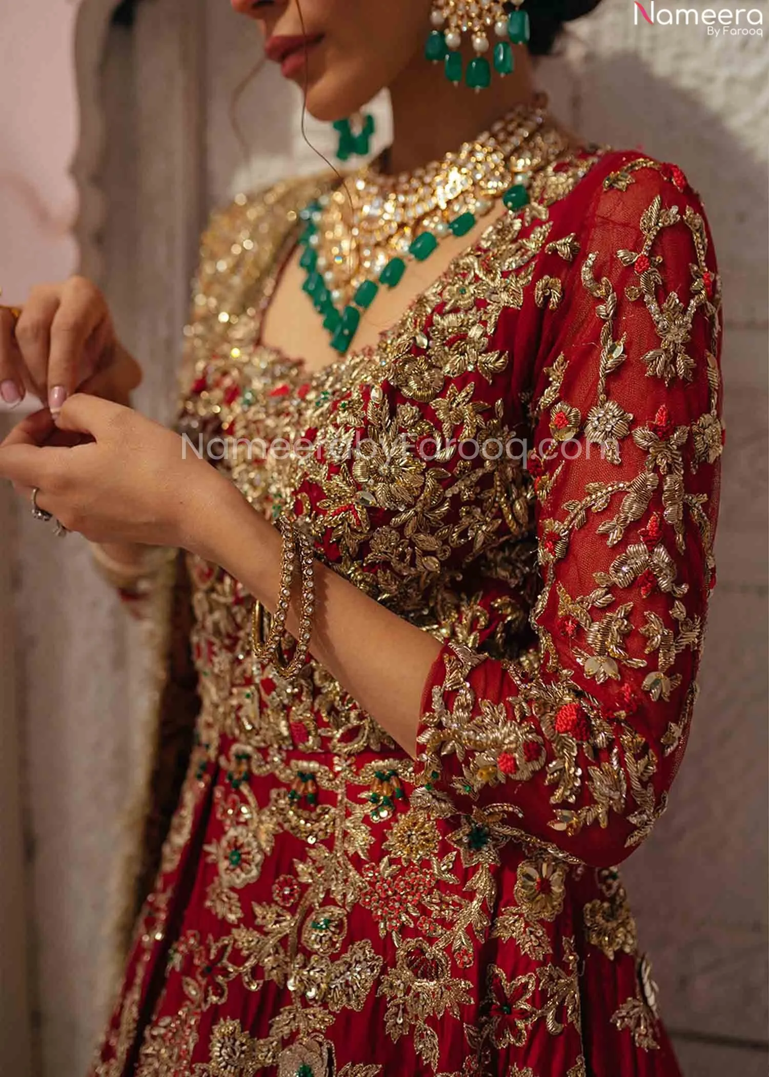 Pakistani Anarkali Lehenga Bridal Dress in Frock #BN952