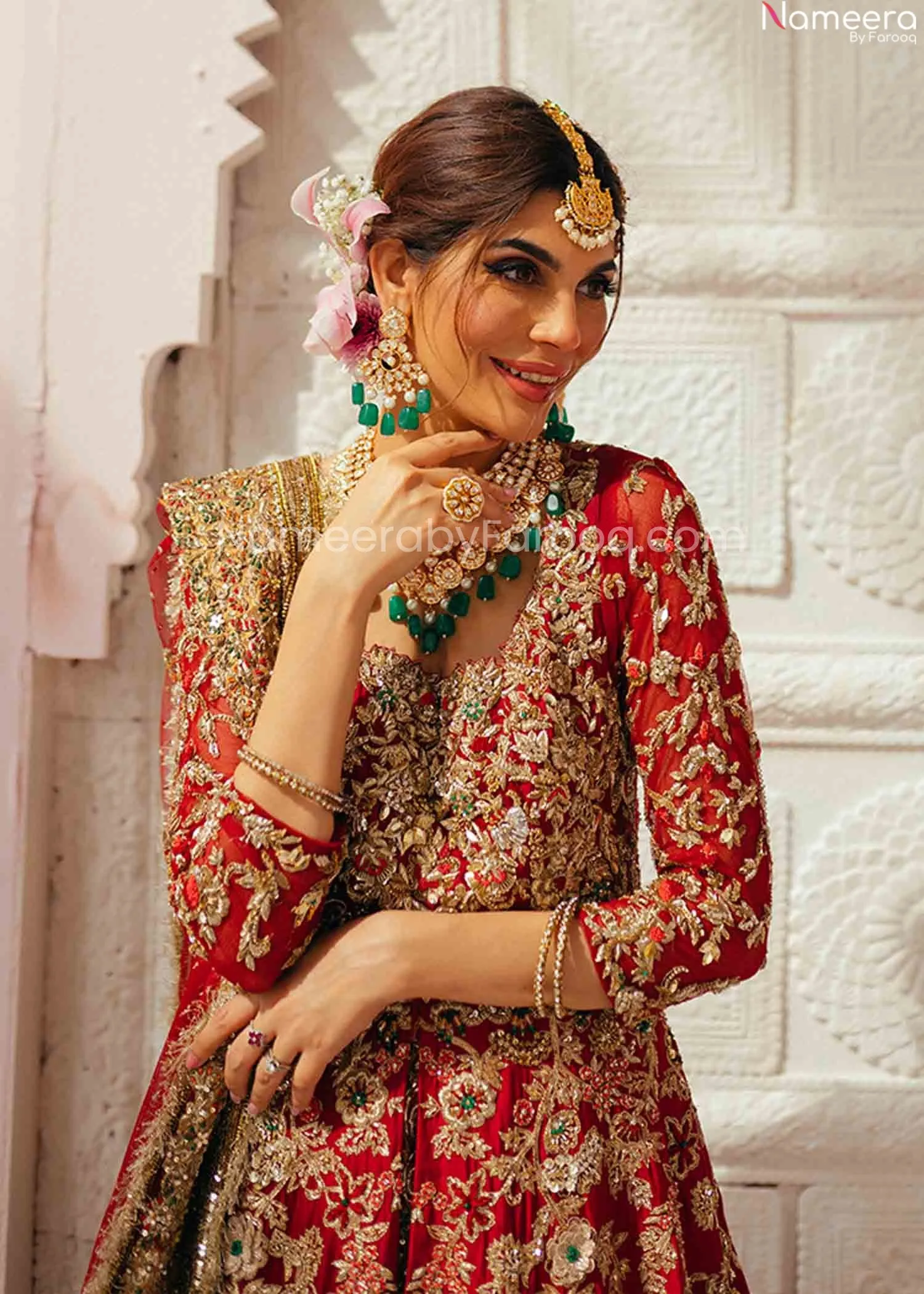 Pakistani Anarkali Lehenga Bridal Dress in Frock #BN952