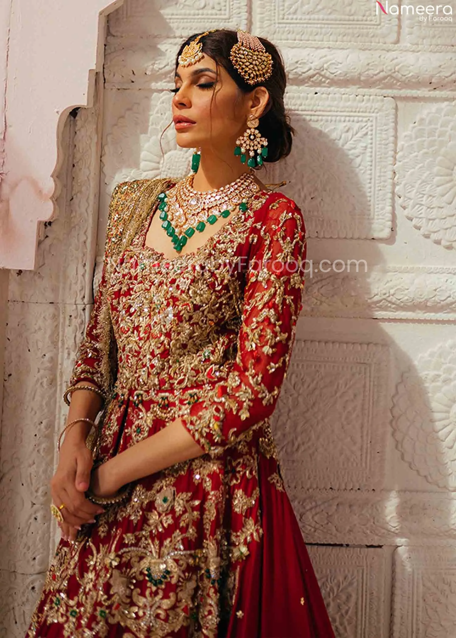 Pakistani Anarkali Lehenga Bridal Dress in Frock #BN952
