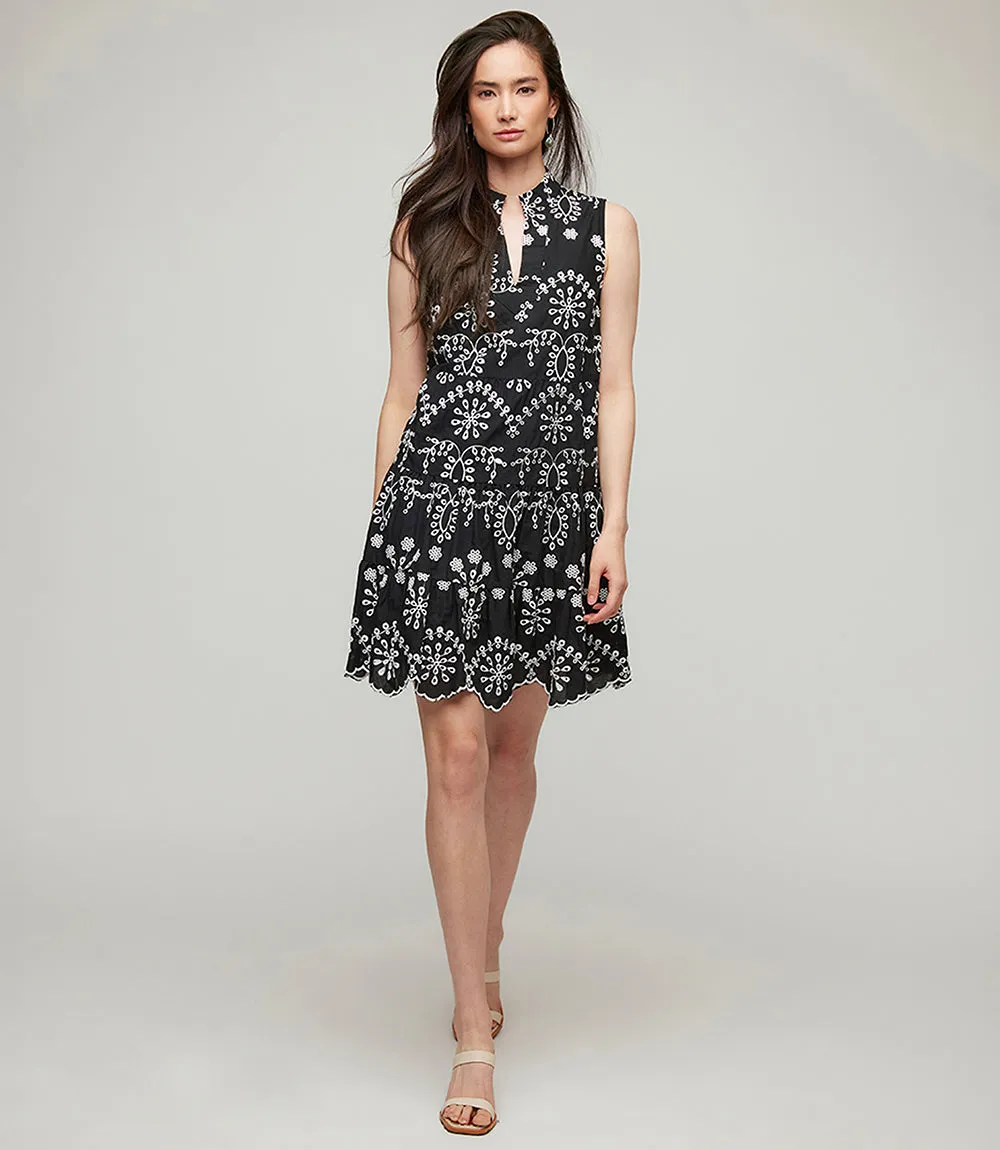 Petite Size Sleeveless Eyelet Dress