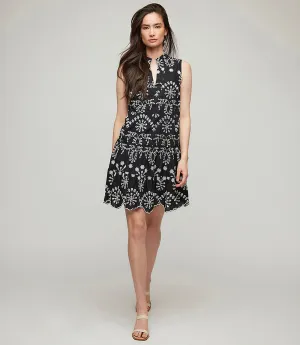 Petite Size Sleeveless Eyelet Dress