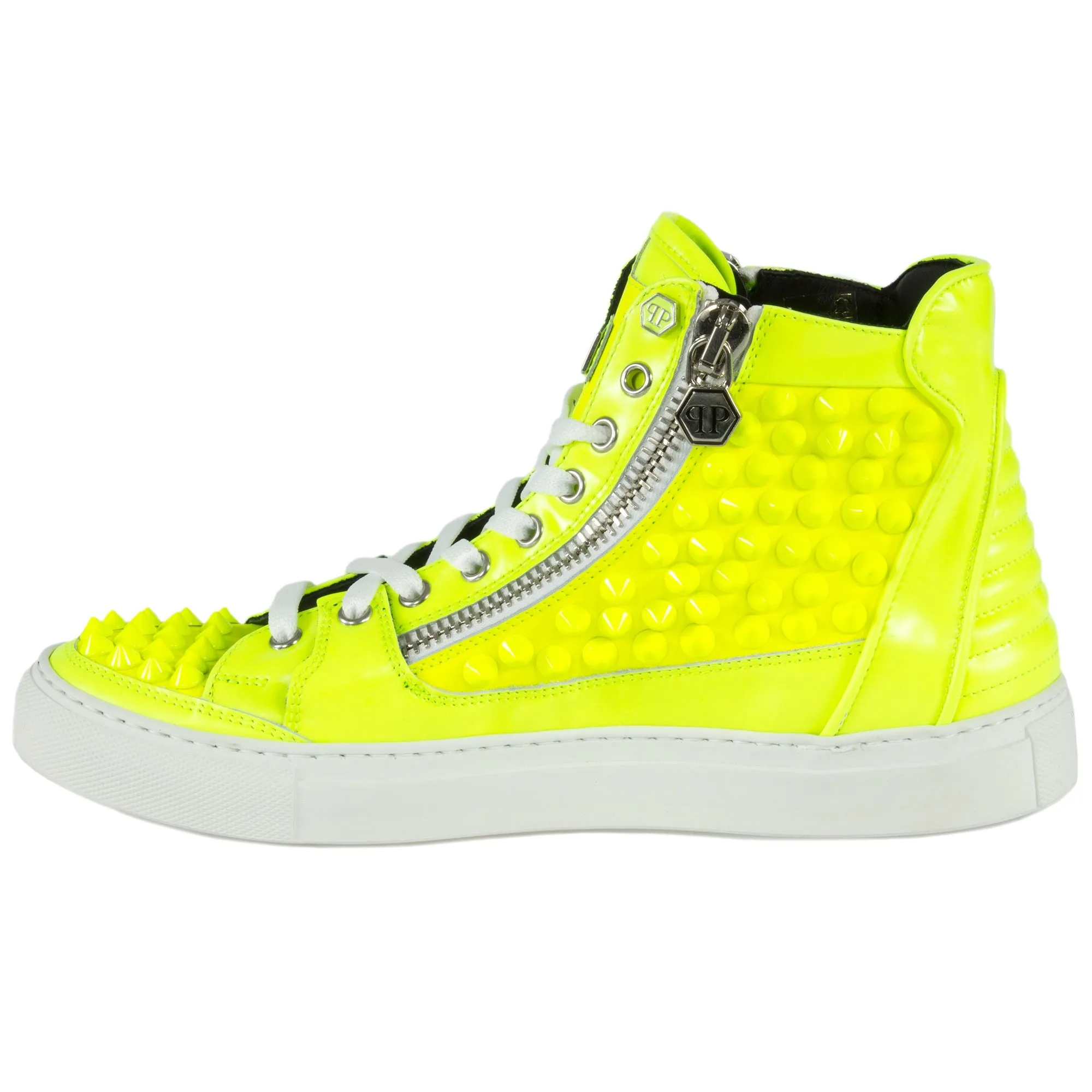 Philipp Plein Clever Hi-Top Sneakers | Yellow Leather