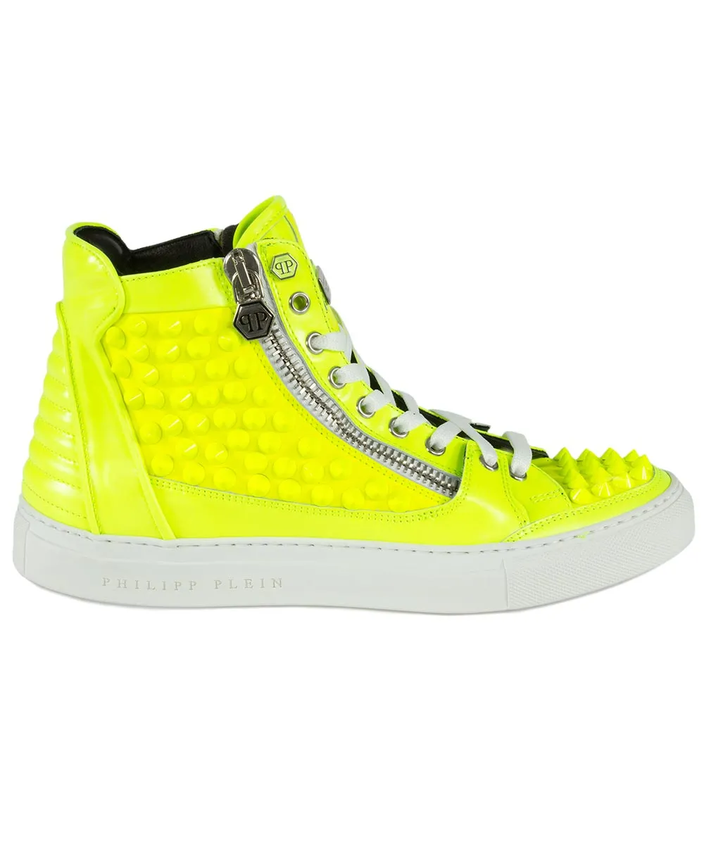 Philipp Plein Clever Hi-Top Sneakers | Yellow Leather