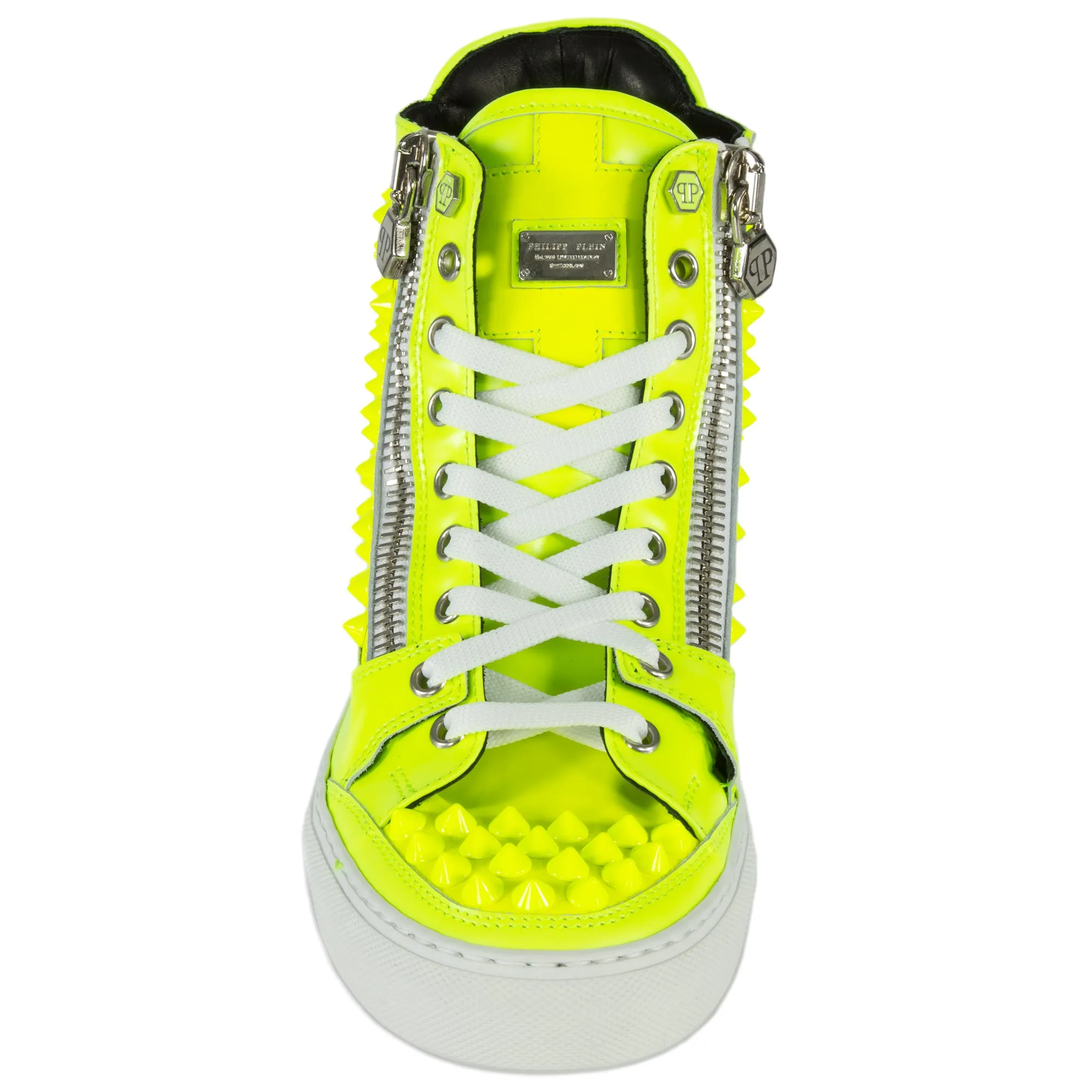 Philipp Plein Clever Hi-Top Sneakers | Yellow Leather