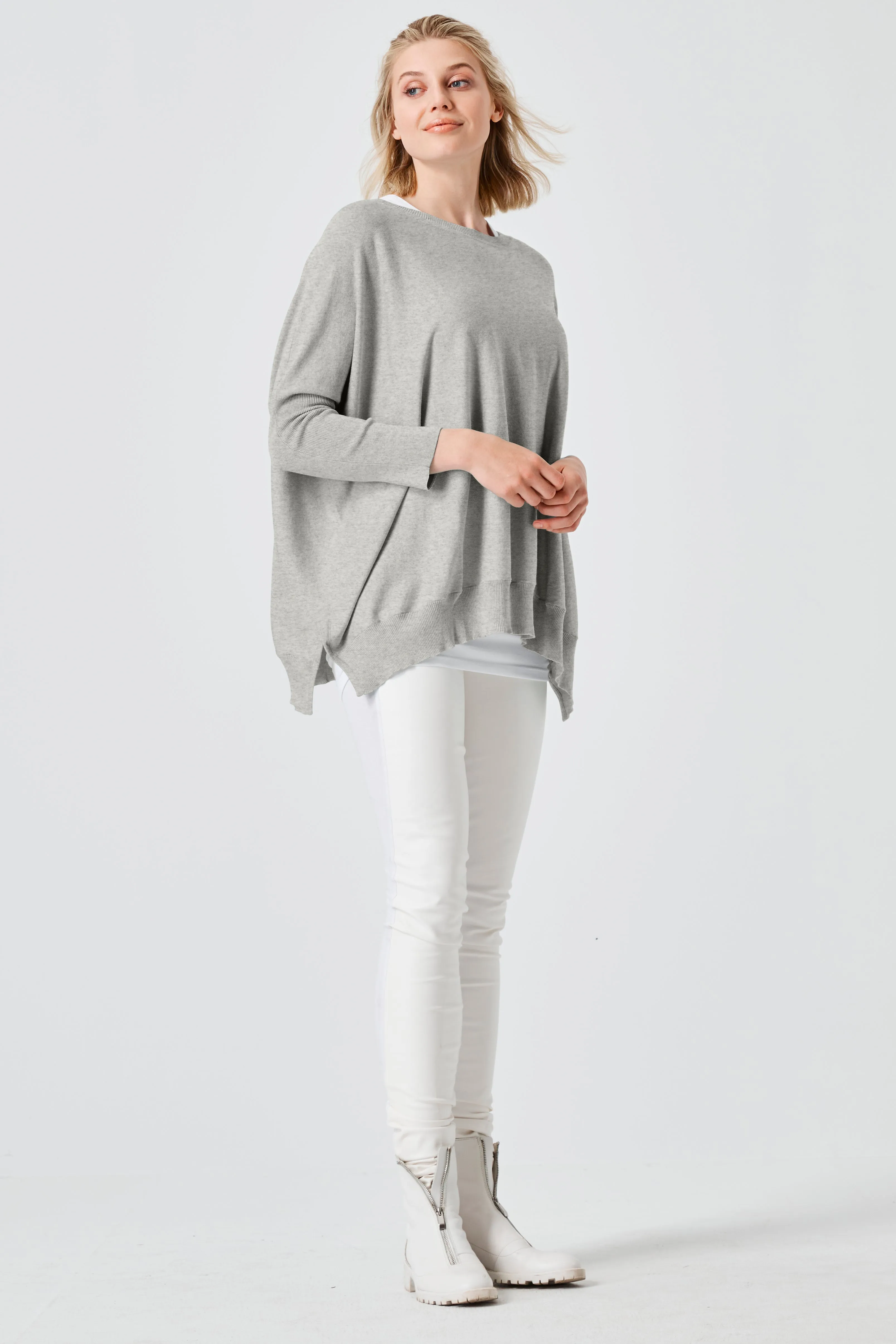 Pima Cotton Oversized Crewneck Knit