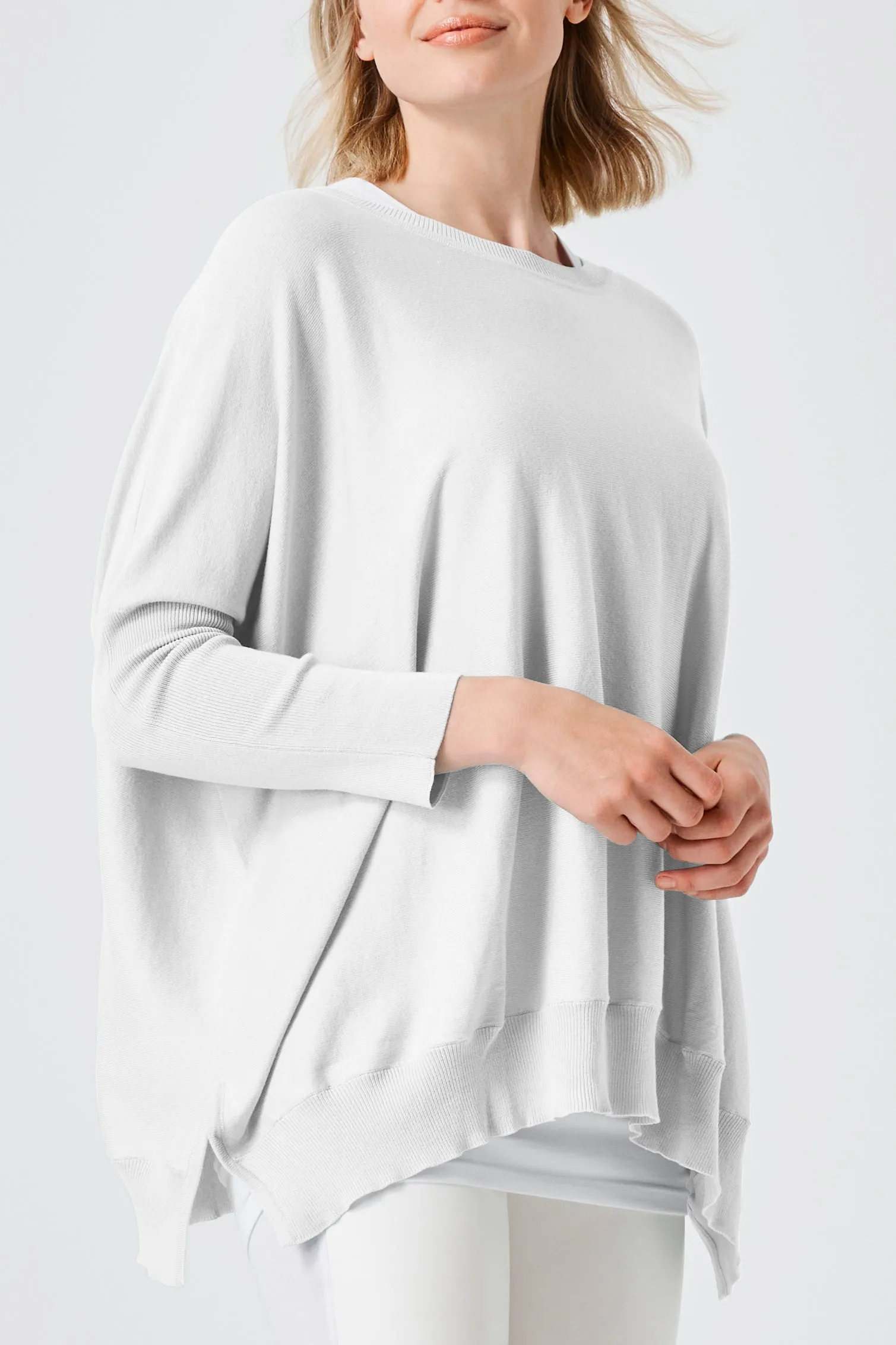 Pima Cotton Oversized Crewneck Knit