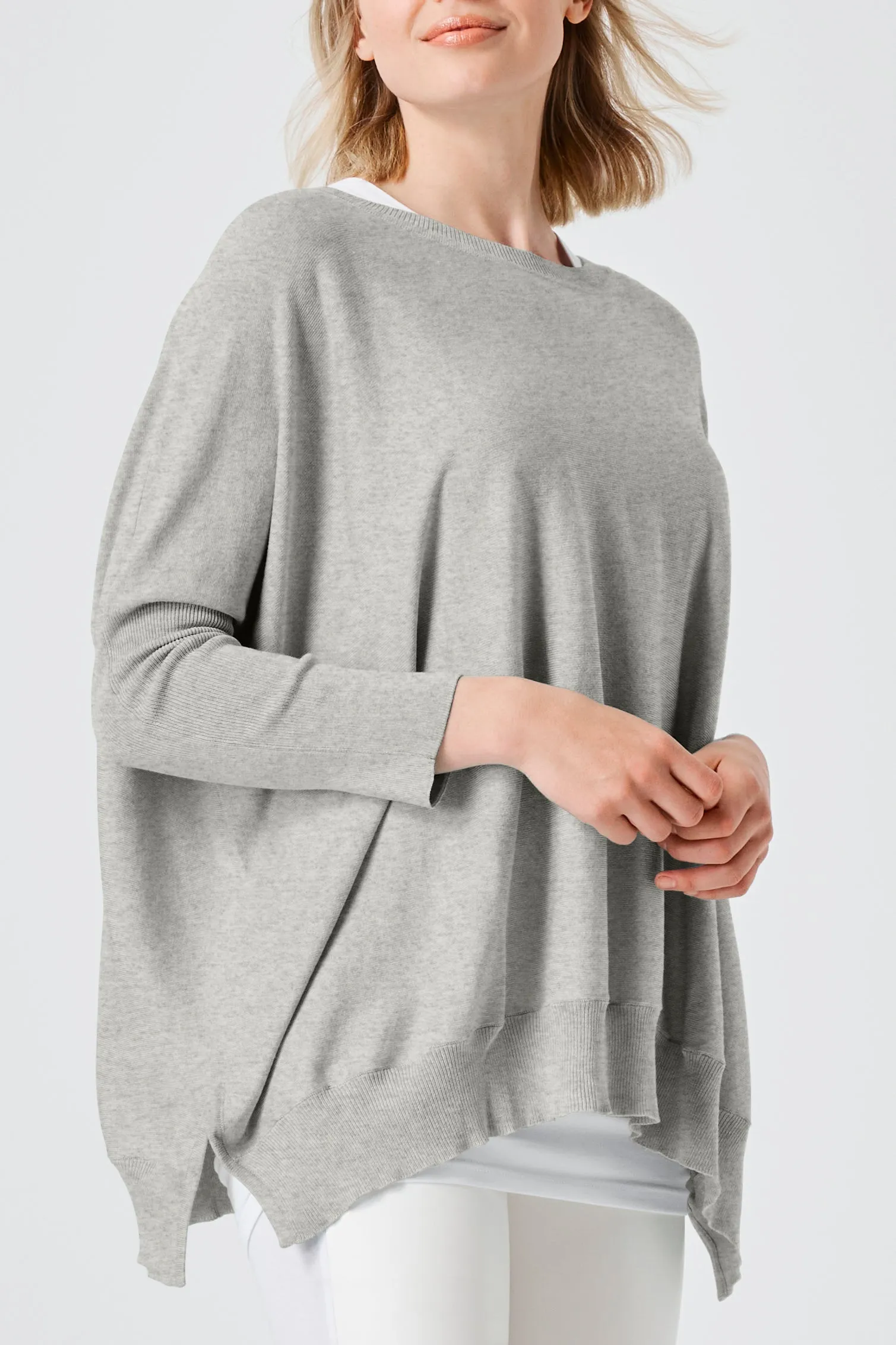 Pima Cotton Oversized Crewneck Knit