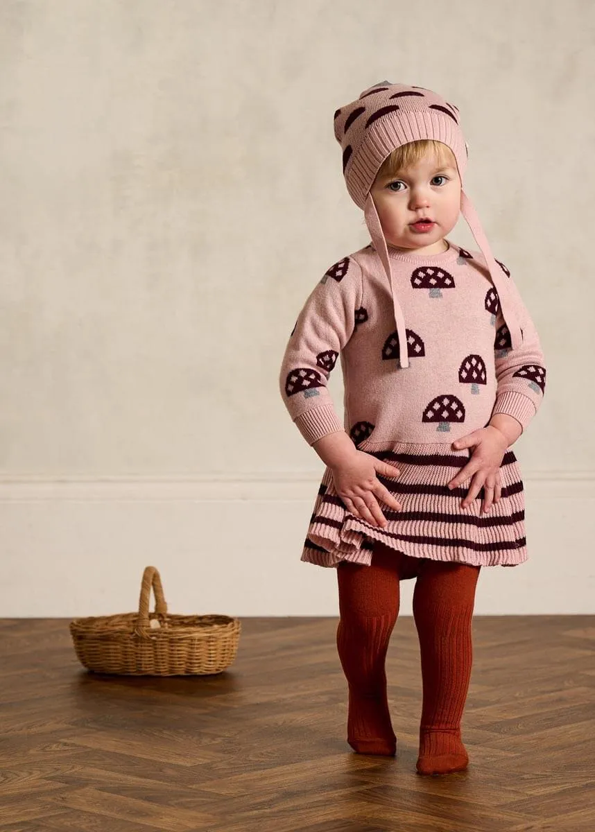 Pippin - Dusty Pink Acorn Knit Hat