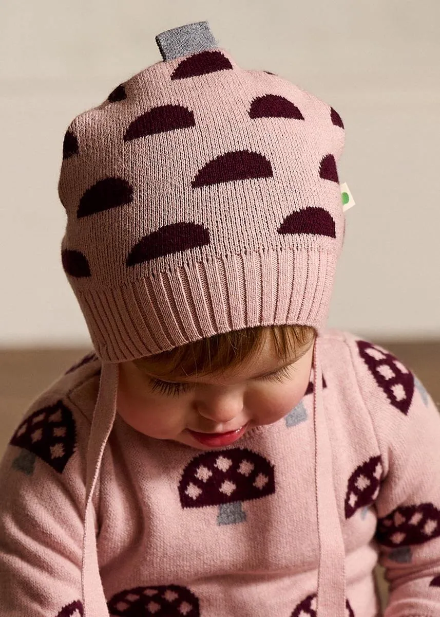 Pippin - Dusty Pink Acorn Knit Hat