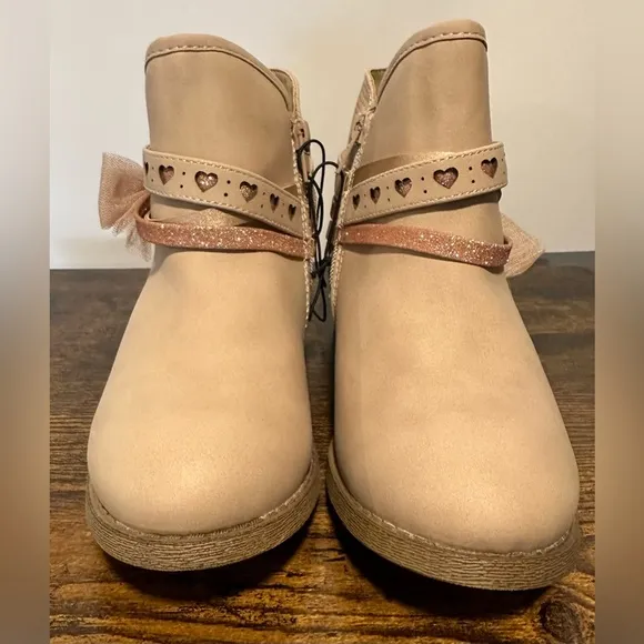 Pop Little/Big Girls Blush Elisha Block Heel Booties NWT Various Sizes