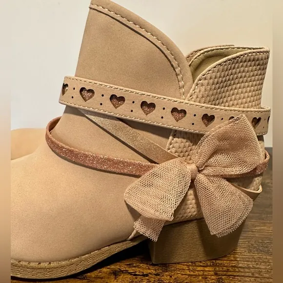 Pop Little/Big Girls Blush Elisha Block Heel Booties NWT Various Sizes