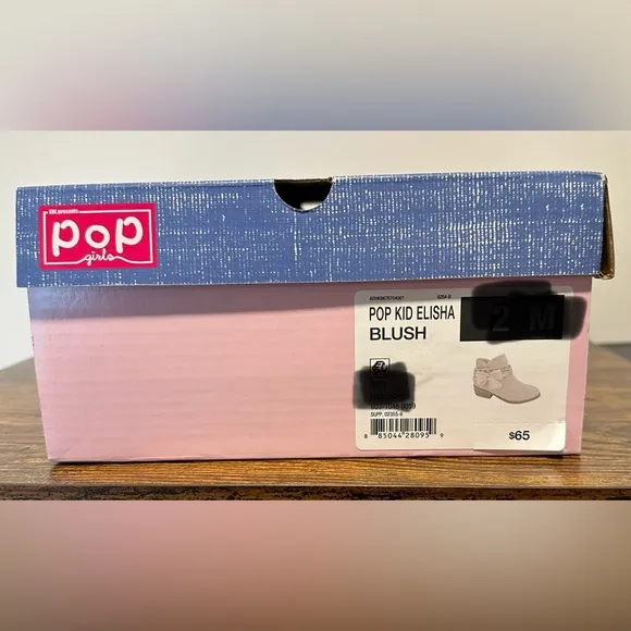 Pop Little/Big Girls Blush Elisha Block Heel Booties NWT Various Sizes