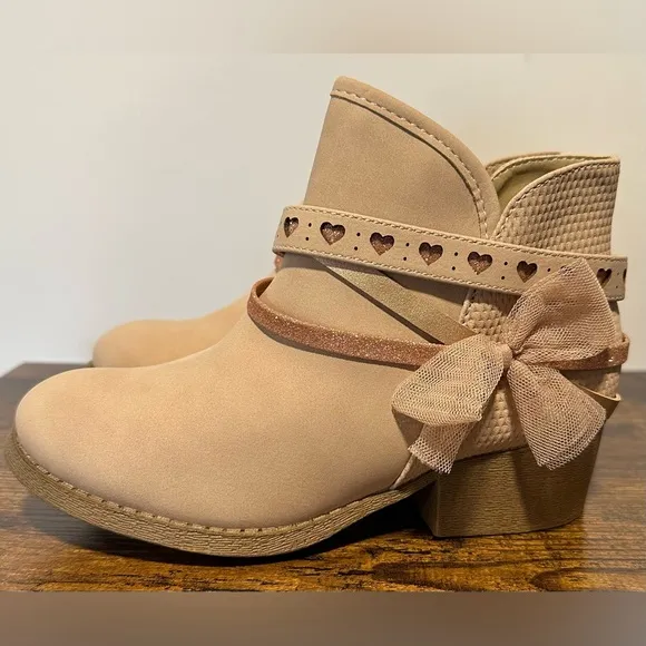 Pop Little/Big Girls Blush Elisha Block Heel Booties NWT Various Sizes