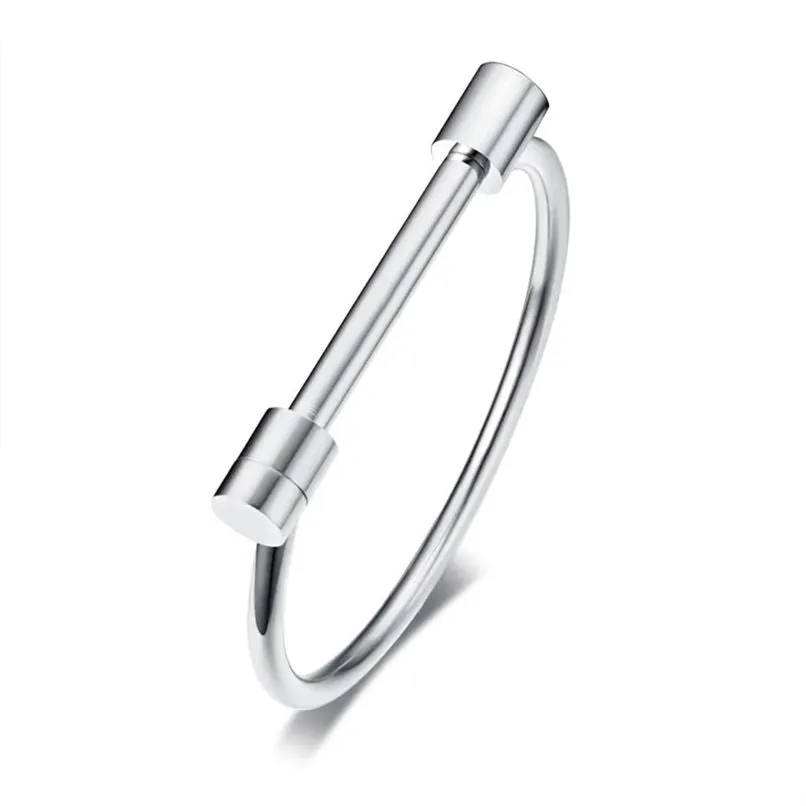 Refined Bar Horse Show Cuff Shackle Stainless Steel Bangle Bracelet for Stylish Men