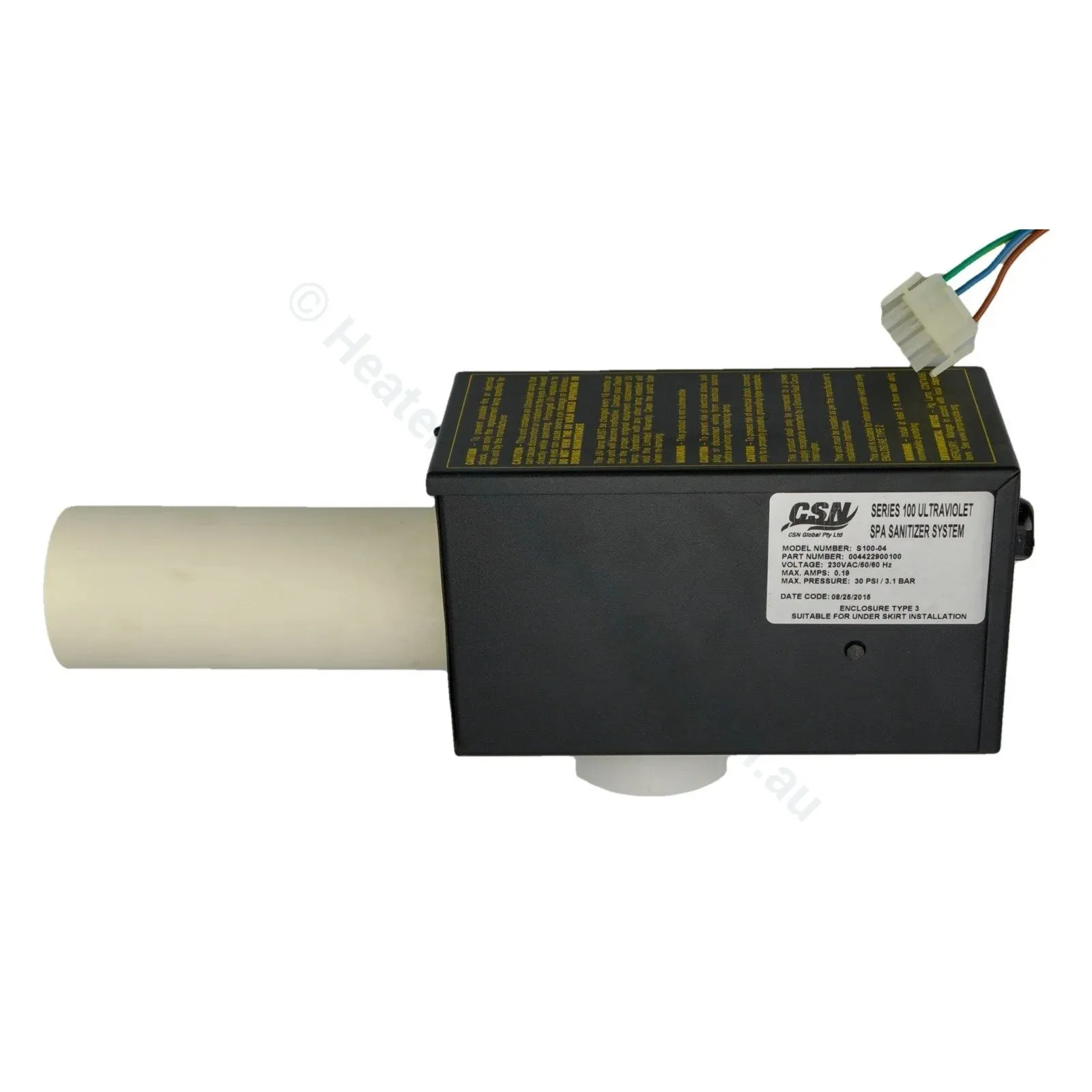 S100 Spa UV Sanitation System (up to 75lpm) w/ power splitter & adaptors