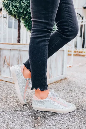 Sabrina Glitter Sneakers by ShuShop - Silver