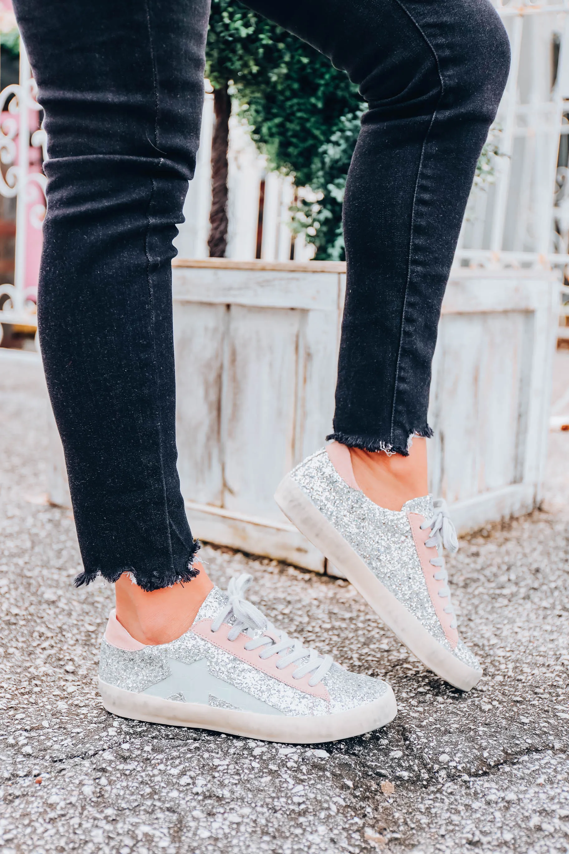 Sabrina Glitter Sneakers by ShuShop - Silver