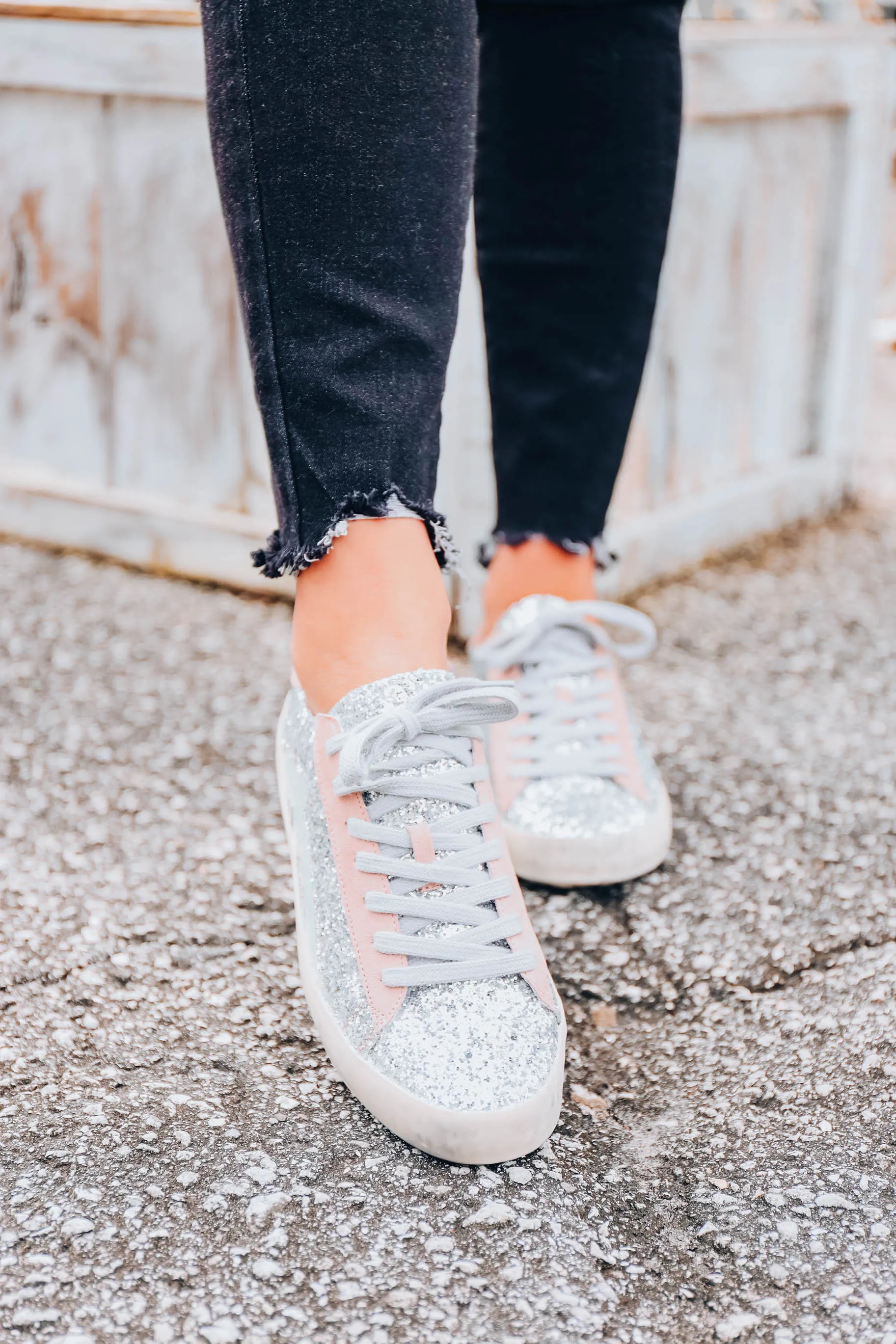 Sabrina Glitter Sneakers by ShuShop - Silver