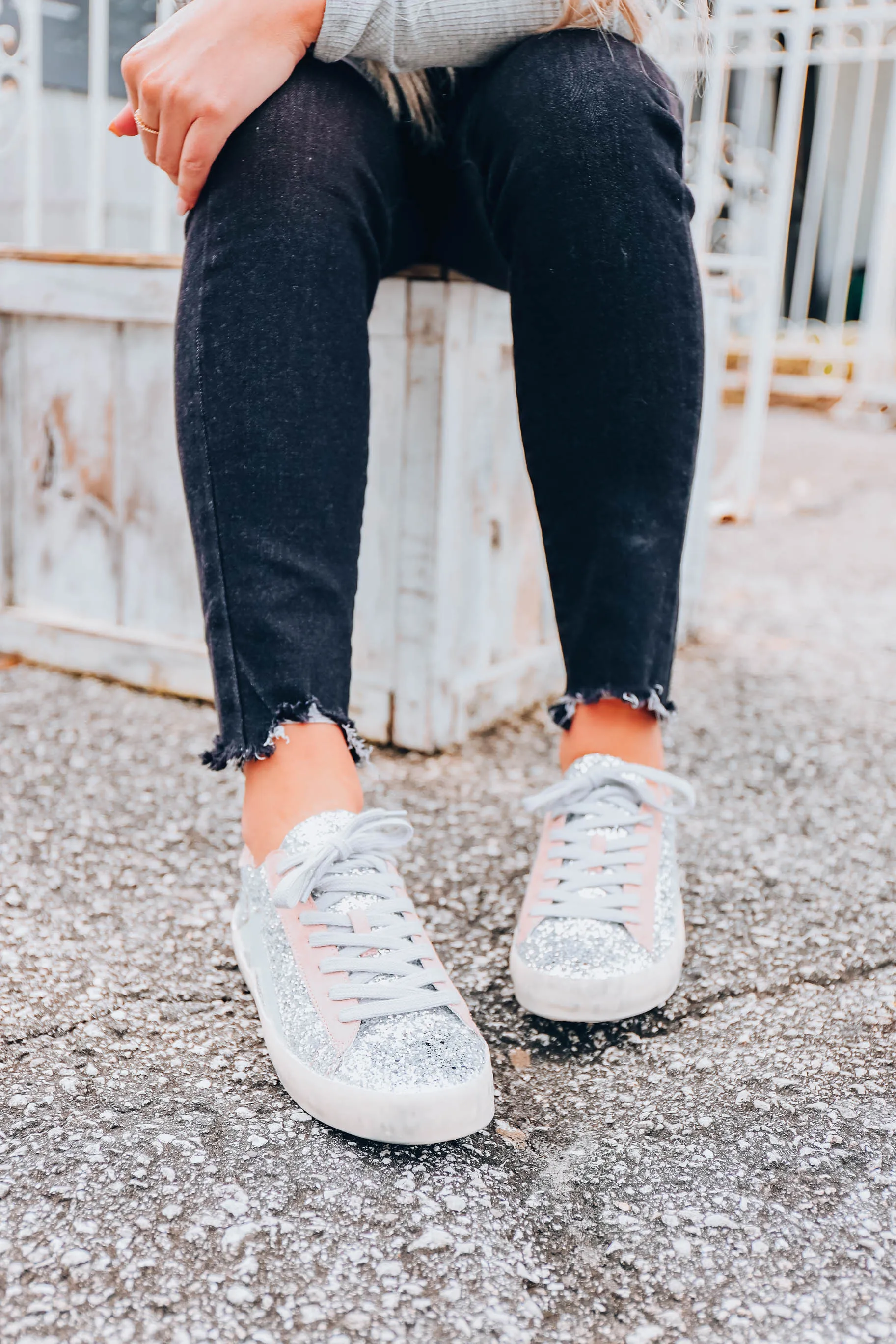 Sabrina Glitter Sneakers by ShuShop - Silver
