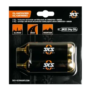 SKS CO2 Tyre Inflator Cartridges for Bikes 24 G with Thread – Set of 2
