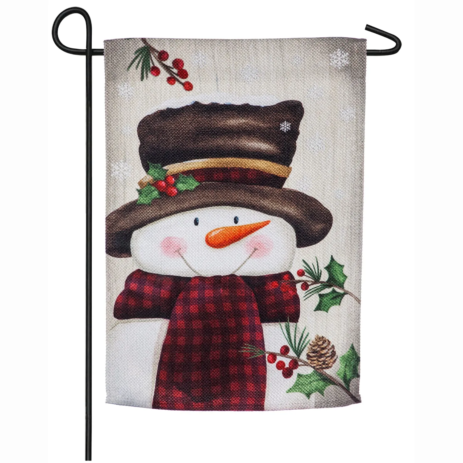Smiling Snowman Garden Textured Suede Flag,14es8595