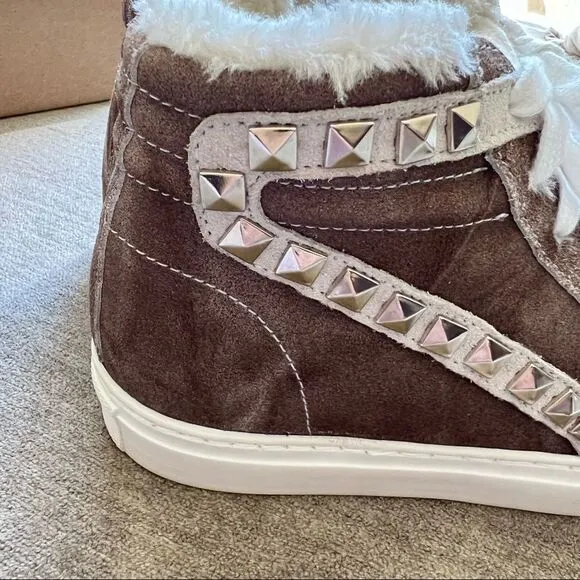 Steve Madden Tracey Star High Top Suede Sneakers in Grey 6