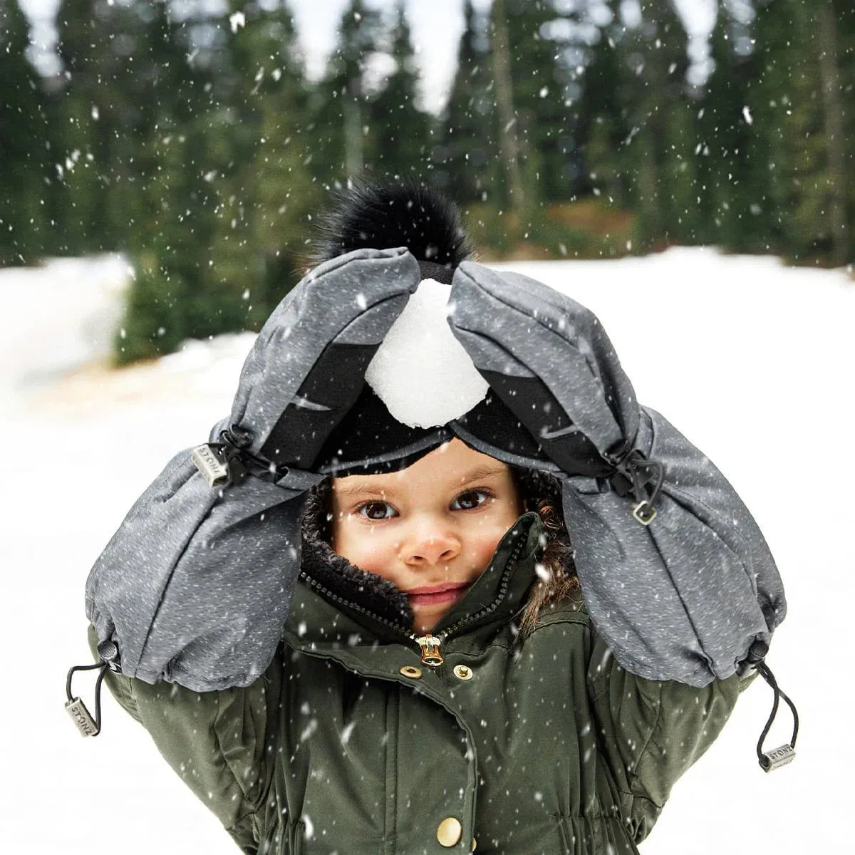 Stonz - Snow Mitts Kid - Black/Gray