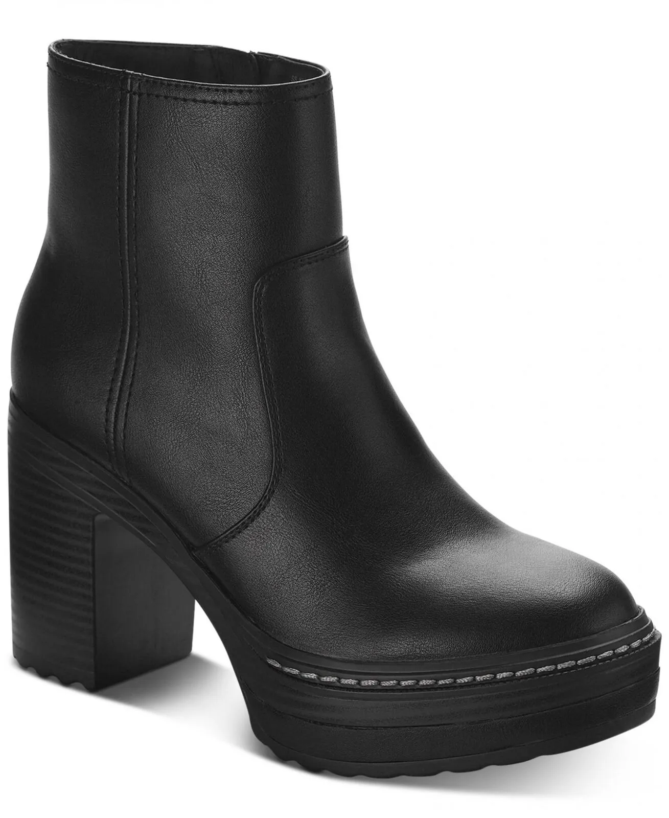 Sun   Stone Womens Kinsley Platform Booties 10014121100 Black 7.5M