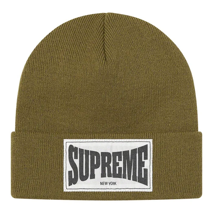 Supreme Woven Label Beanie- Olive