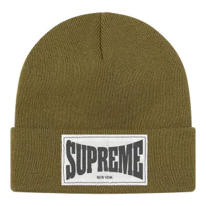 Supreme Woven Label Beanie- Olive