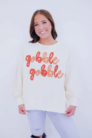 Talk Turkey To Me Sweatshirt- Cream