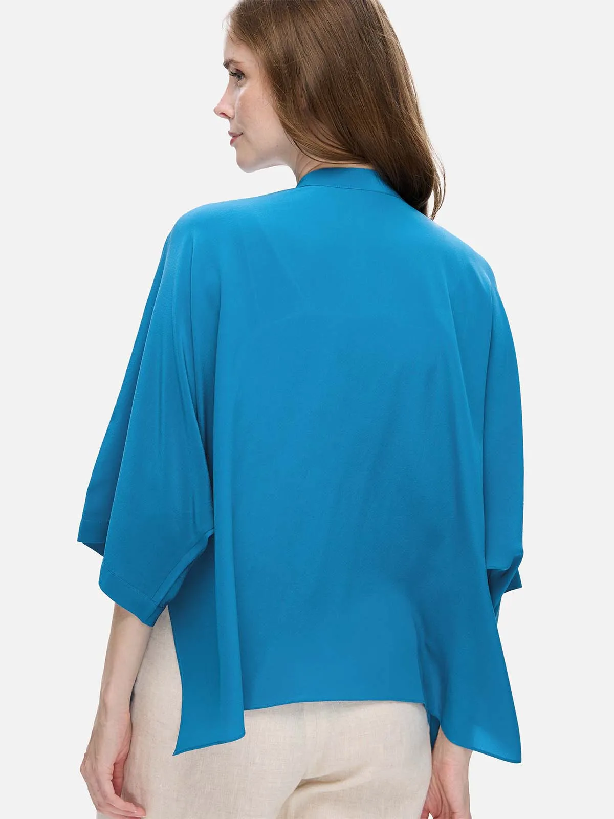Teal Silk Relax Cardigan