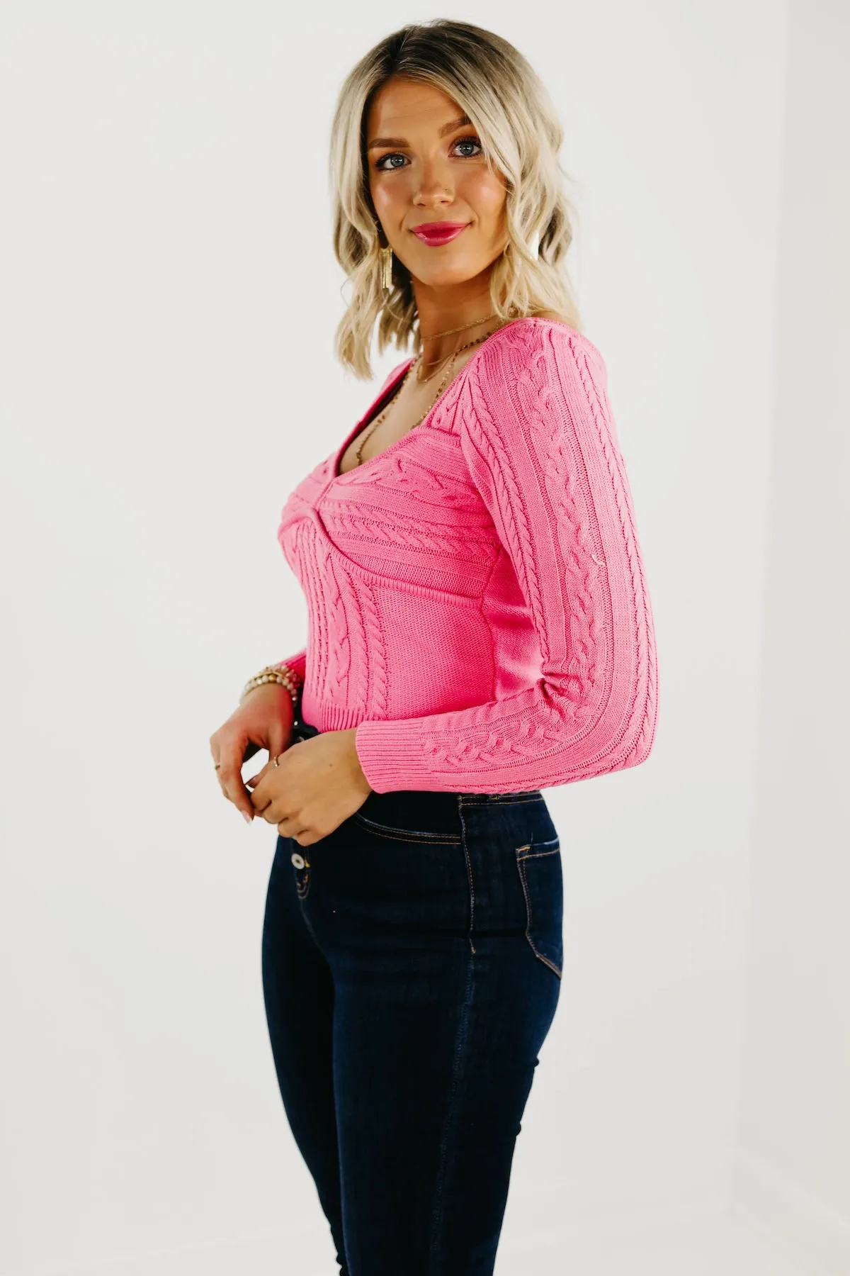 The Lush Maxine Cable Knit Sweater - FINAL SALE