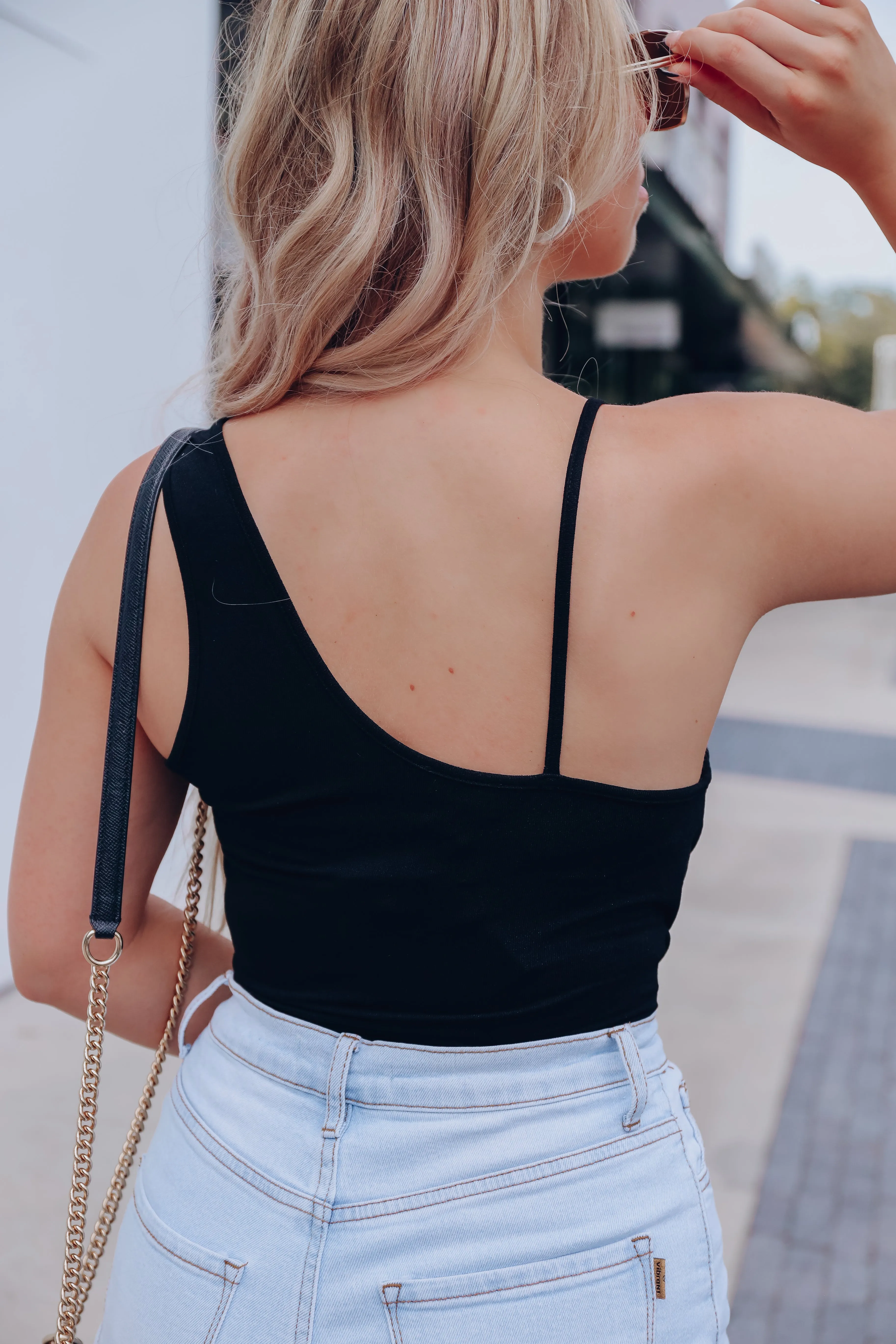 Trixie Cowl Neck Bodysuit - Black