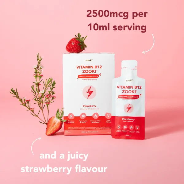 Vitamin B12 Zooki - Vegan, Mood, Energy, Mind, Heart, Immunity