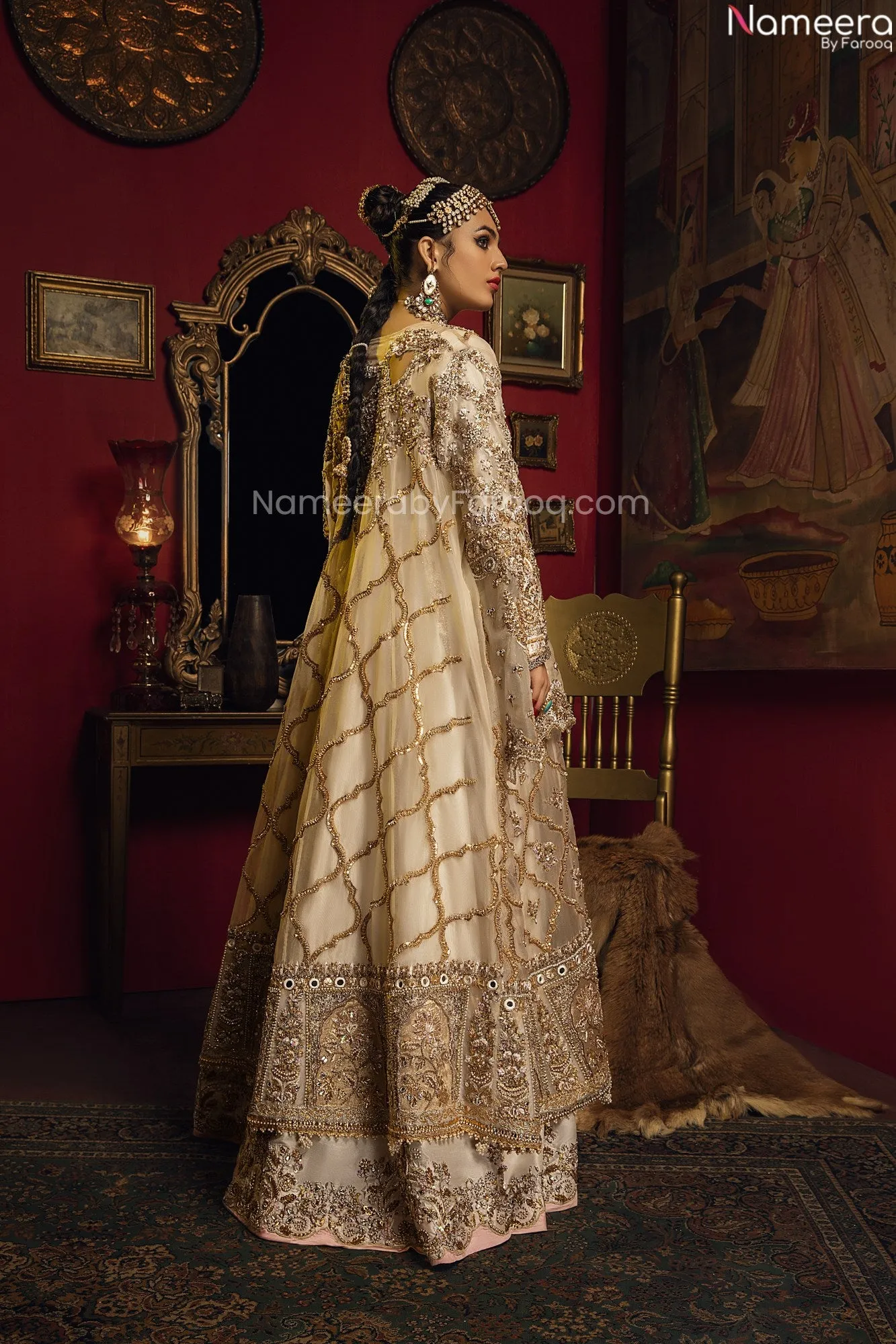 White Bridal Dress Pakistani Designer Attire #BN883