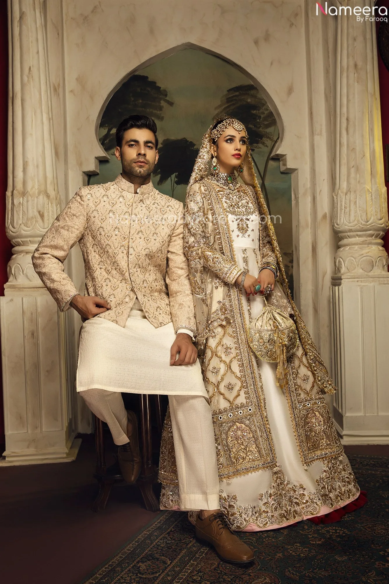 White Bridal Dress Pakistani Designer Attire #BN883