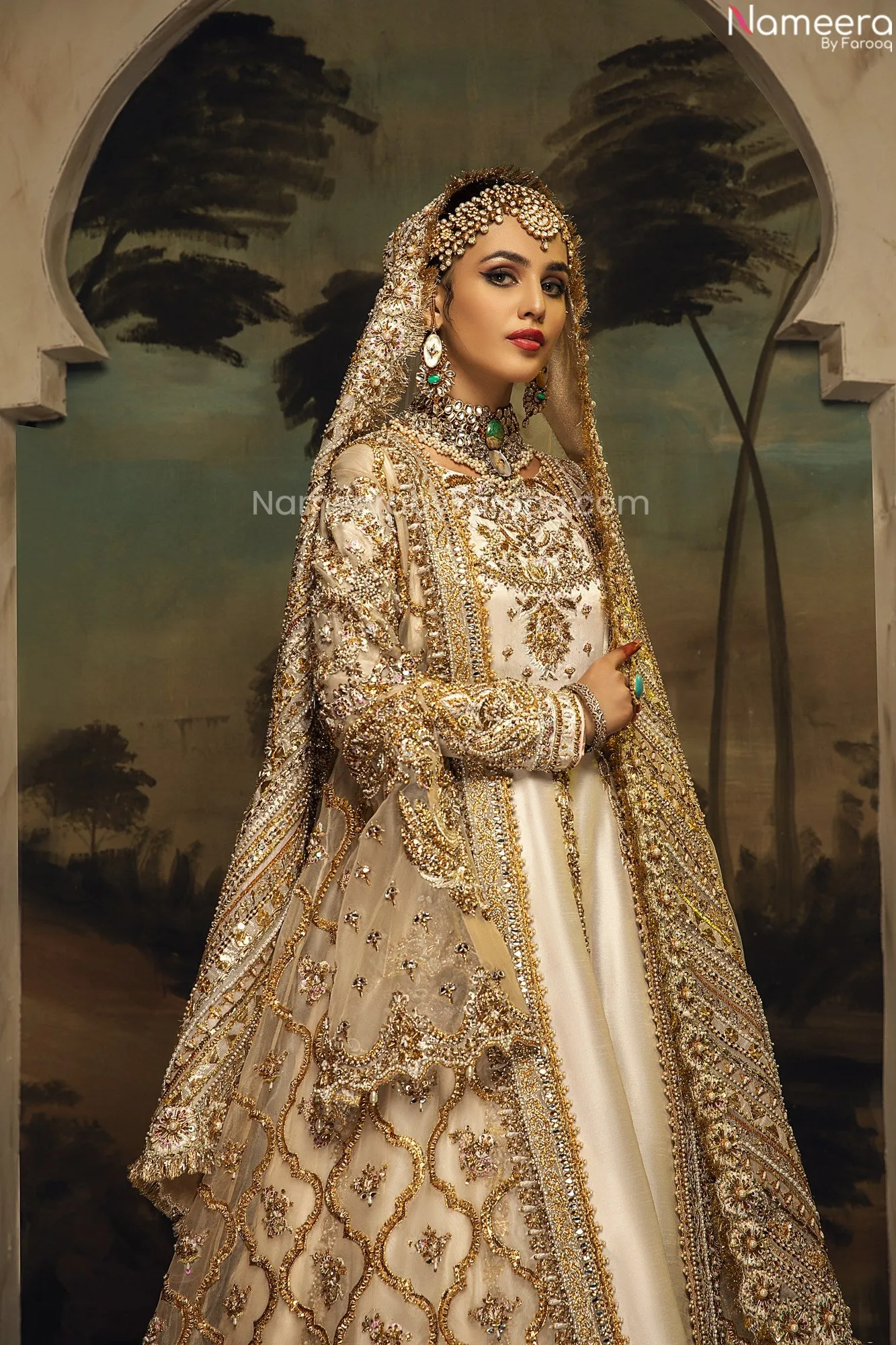 White Bridal Dress Pakistani Designer Attire #BN883